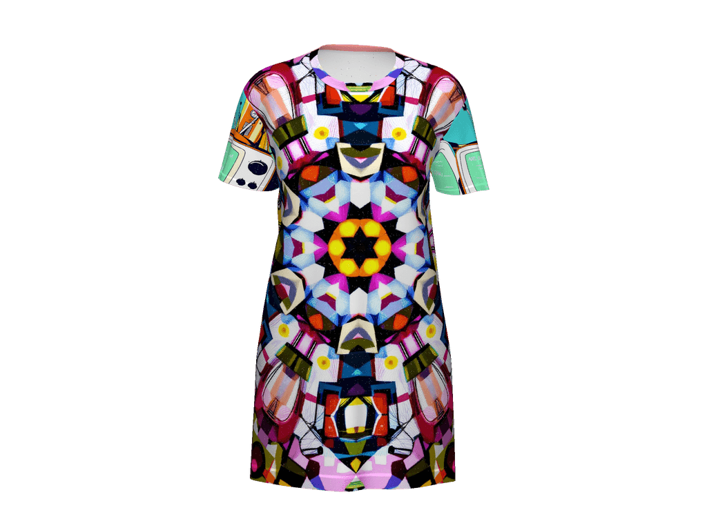 All-Over Print T-Shirt Dress