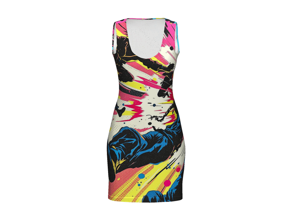 All-Over Print Bodycon Dress