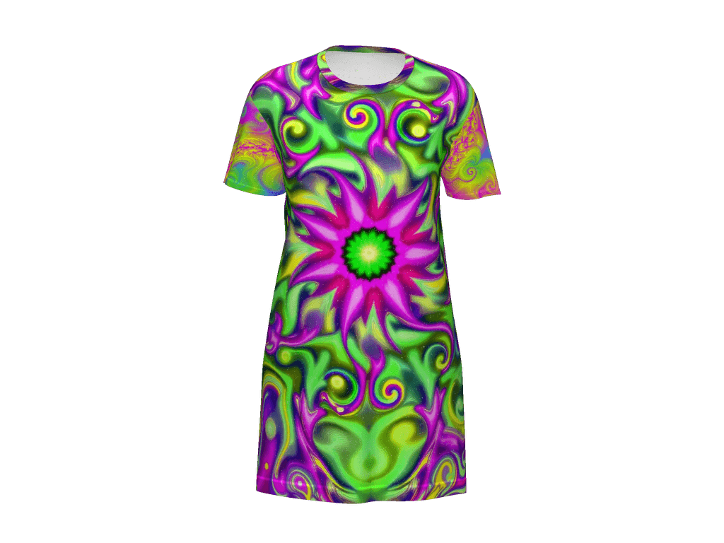 All-Over Print T-Shirt Dress