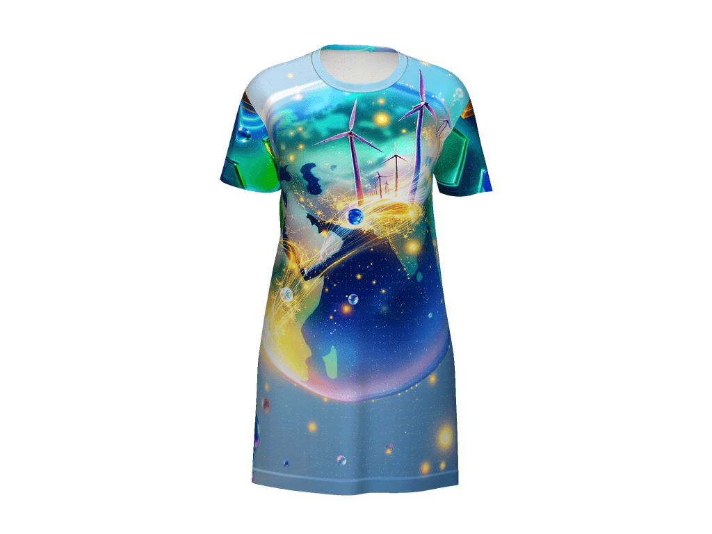 All-Over Print T-Shirt Dress