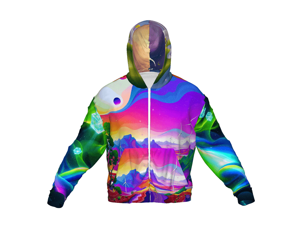 All-Over Print Recycled Unisex Zip Hoodie