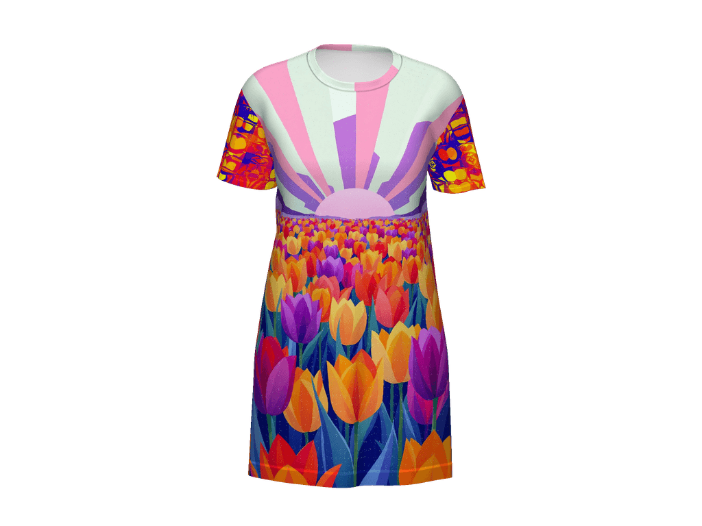 All-Over Print T-Shirt Dress