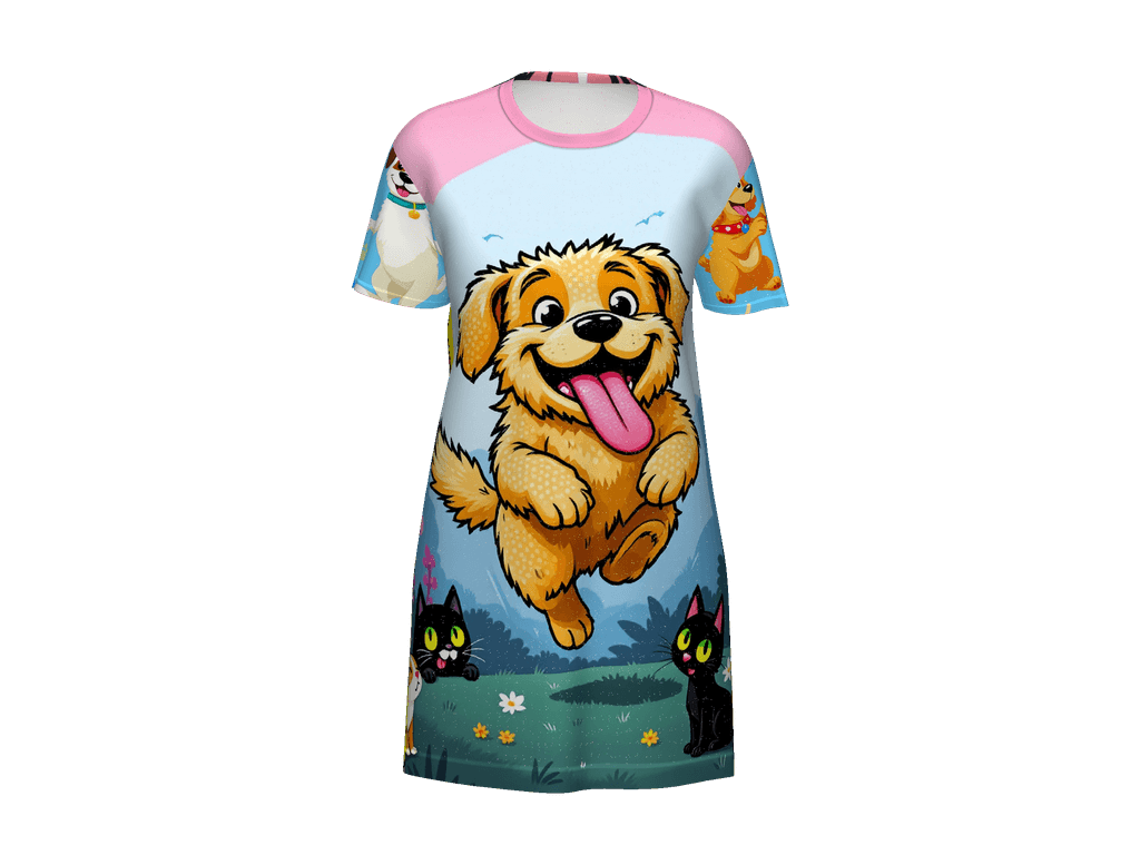 All-Over Print T-Shirt Dress