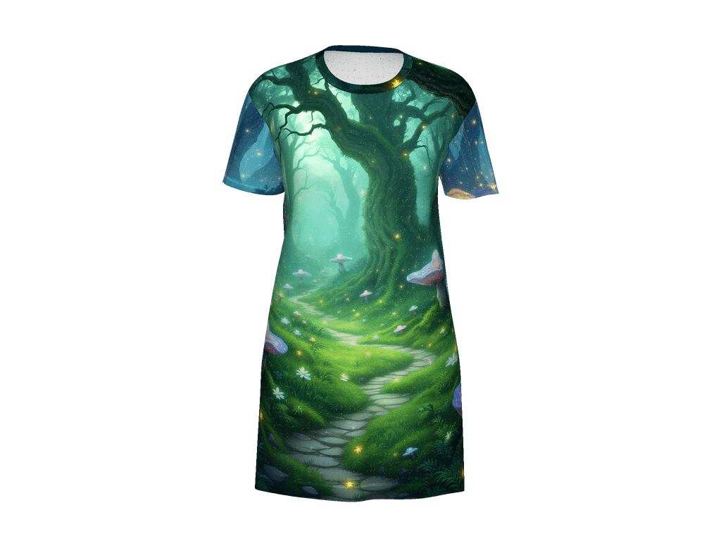 All-Over Print T-Shirt Dress