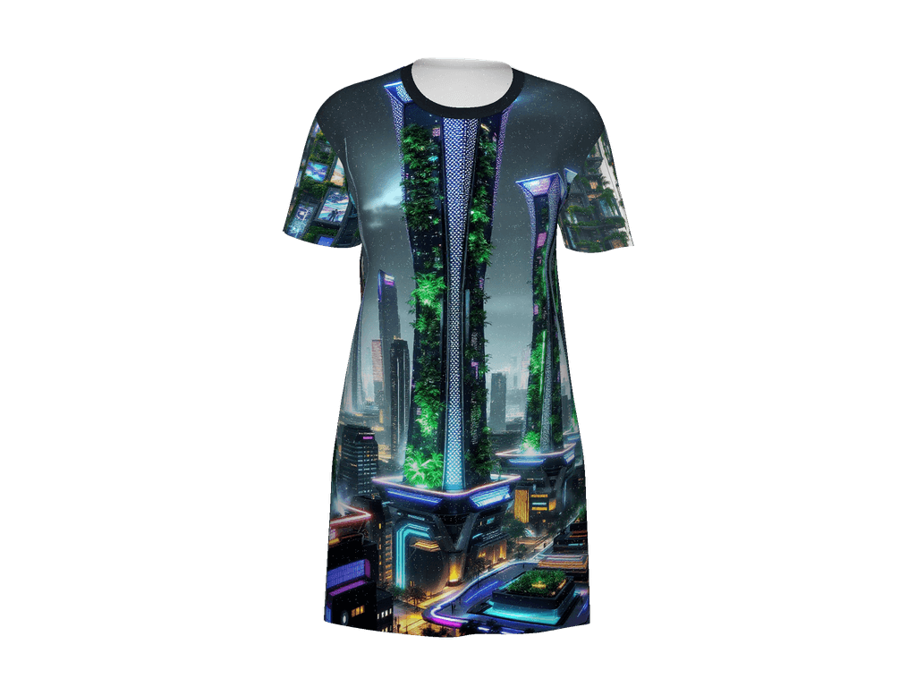 All-Over Print T-Shirt Dress