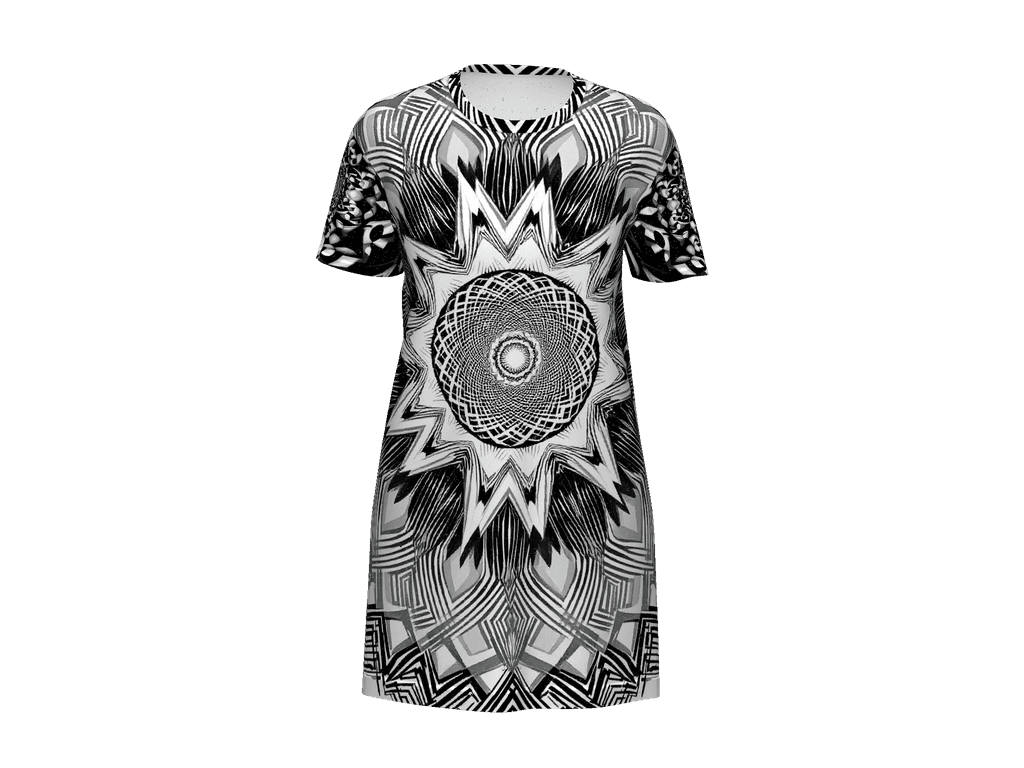 All-Over Print T-Shirt Dress