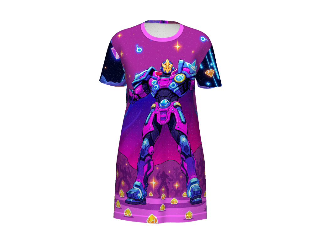 All-Over Print T-Shirt Dress