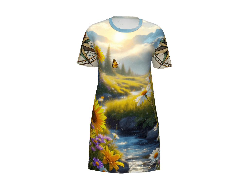 All-Over Print T-Shirt Dress