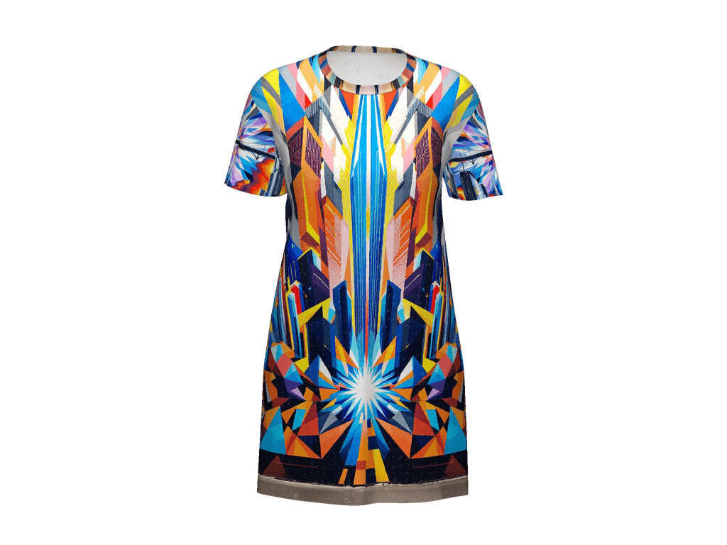 All-Over Print T-Shirt Dress