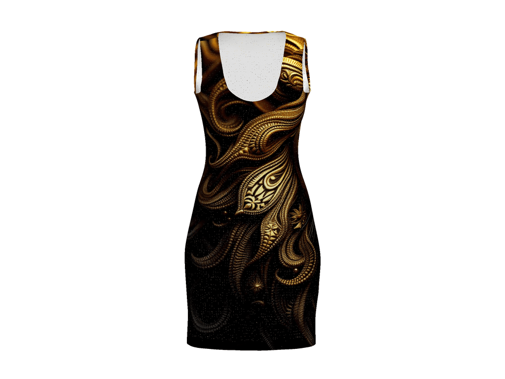 All-Over Print Bodycon Dress