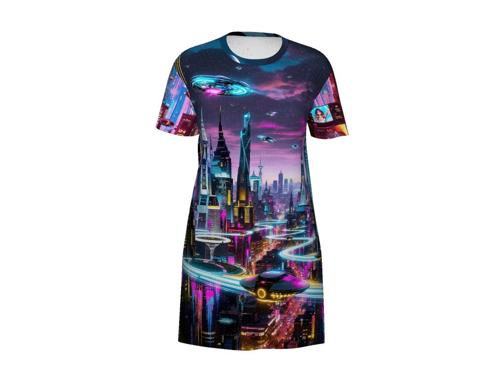 All-Over Print T-Shirt Dress