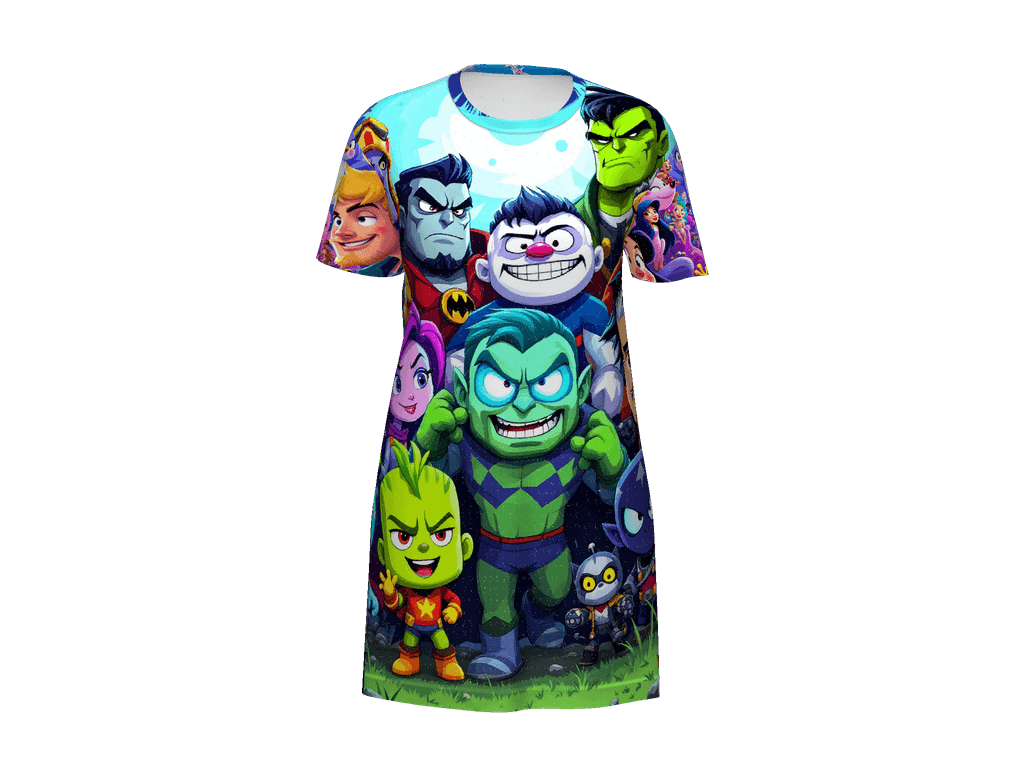 All-Over Print T-Shirt Dress