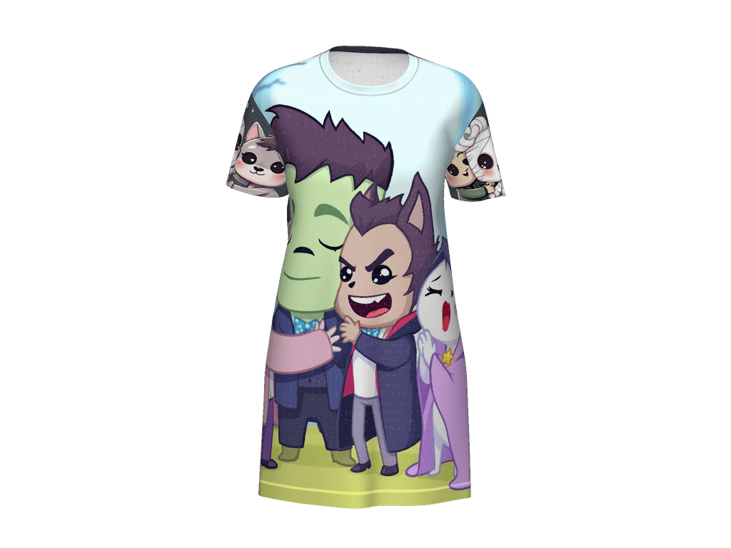 All-Over Print T-Shirt Dress