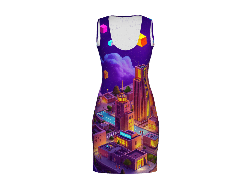 All-Over Print Bodycon Dress