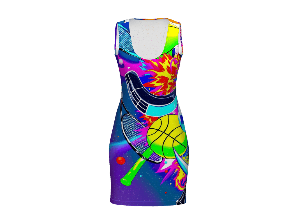 All-Over Print Bodycon Dress