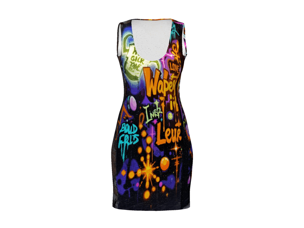 All-Over Print Bodycon Dress