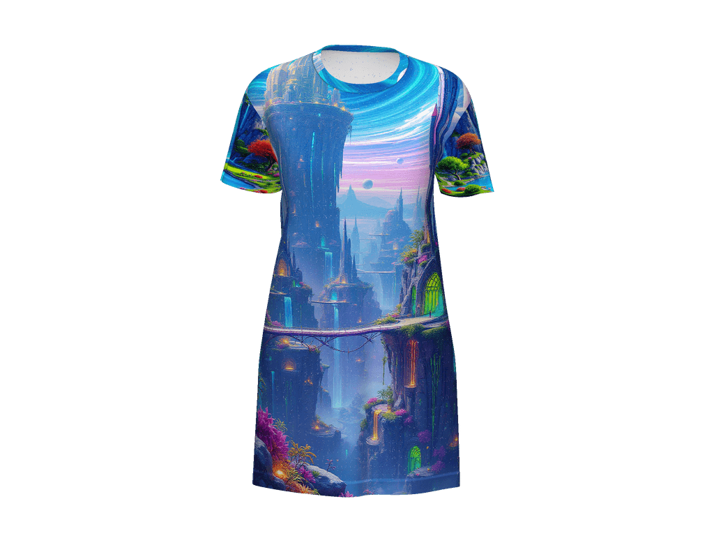 All-Over Print T-Shirt Dress