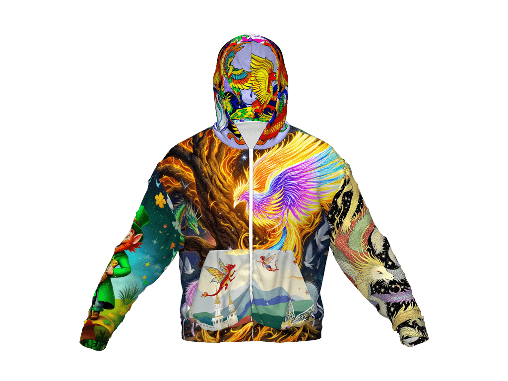 All-Over Print Recycled Unisex Zip Hoodie