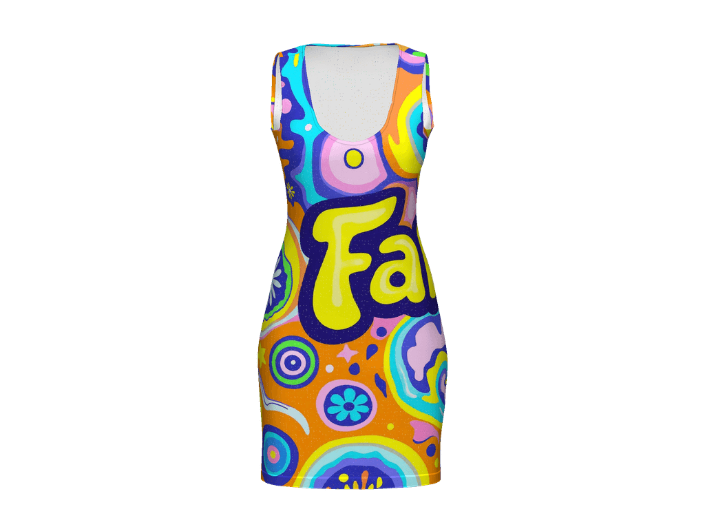 All-Over Print Bodycon Dress