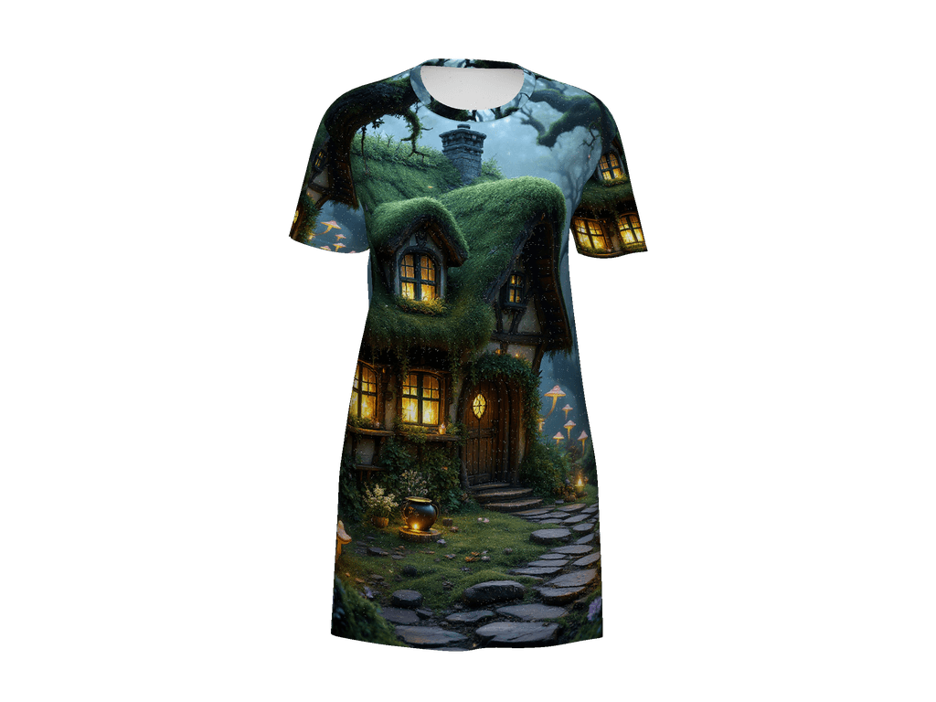 All-Over Print T-Shirt Dress