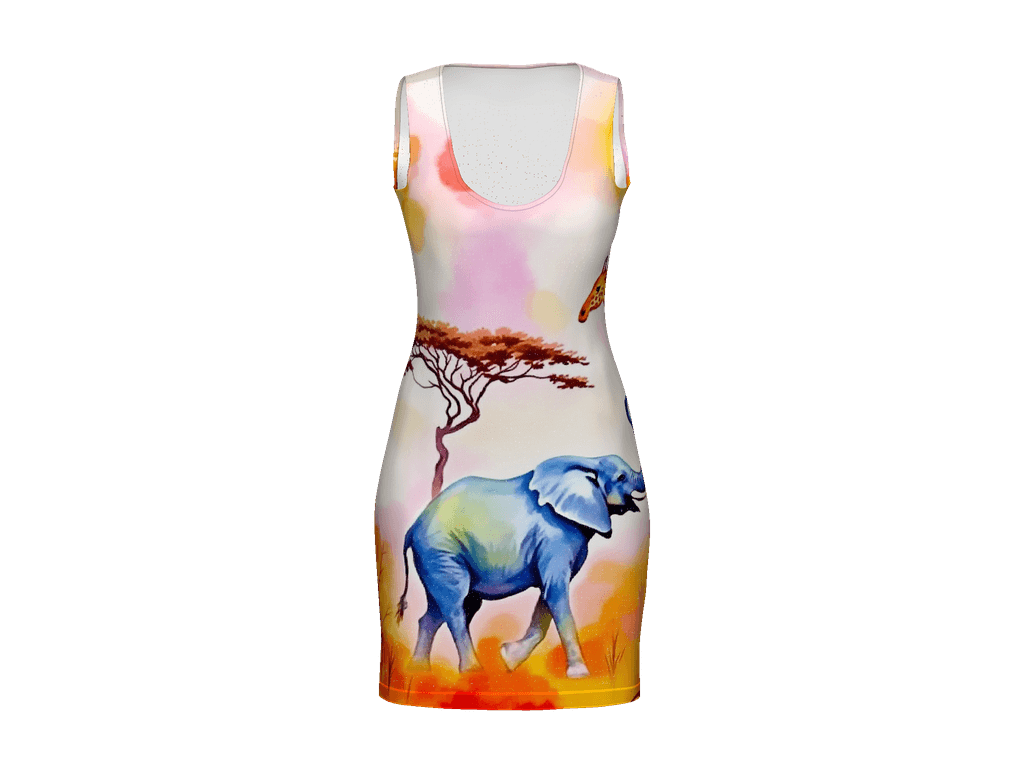 All-Over Print Bodycon Dress