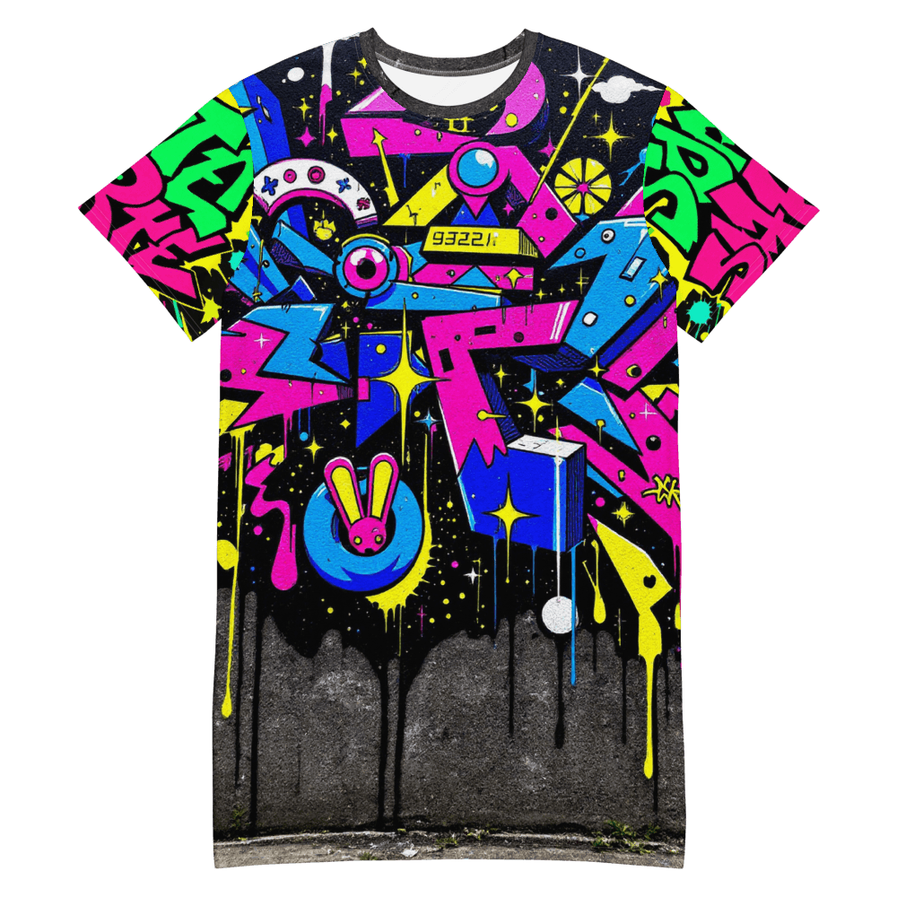 All-Over Print T-Shirt Dress