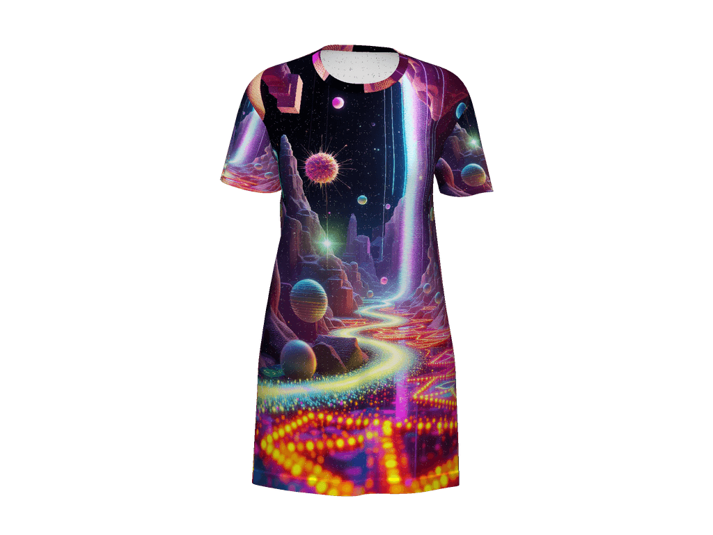 All-Over Print T-Shirt Dress