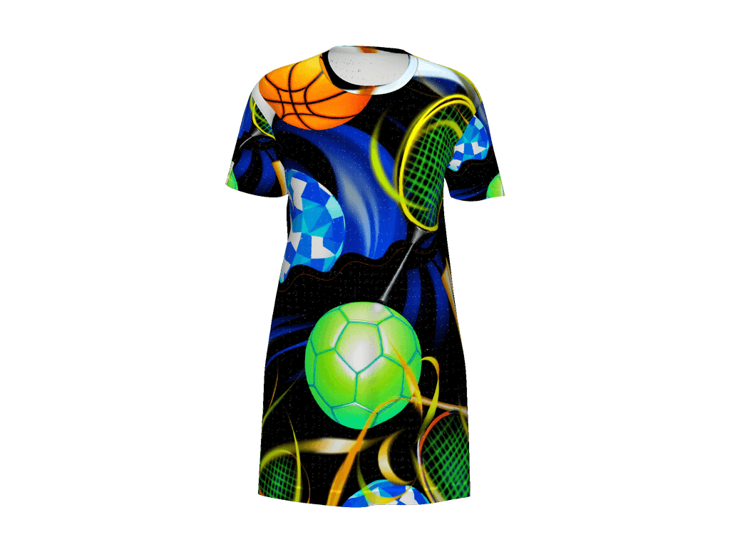 All-Over Print T-Shirt Dress