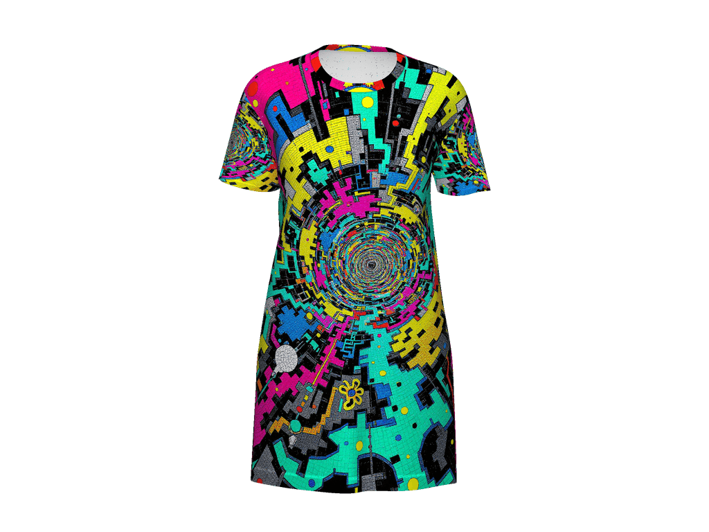 All-Over Print T-Shirt Dress