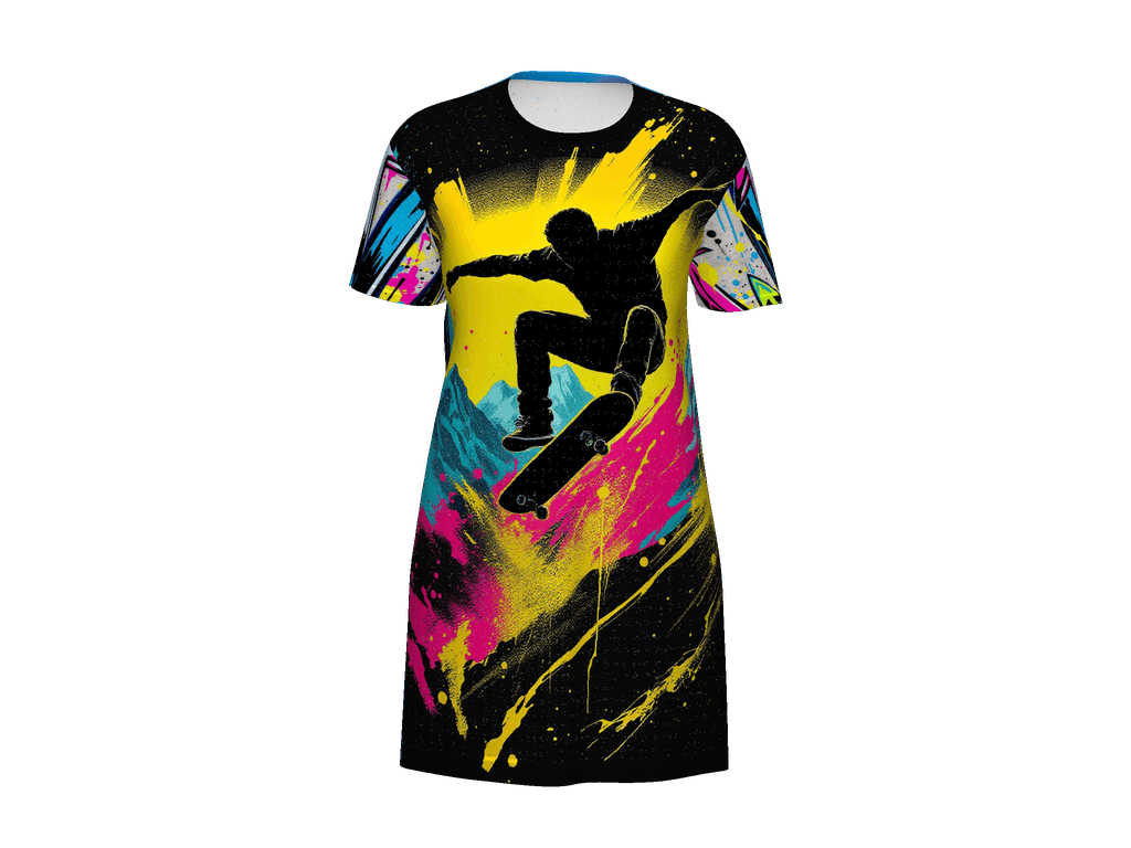 All-Over Print T-Shirt Dress