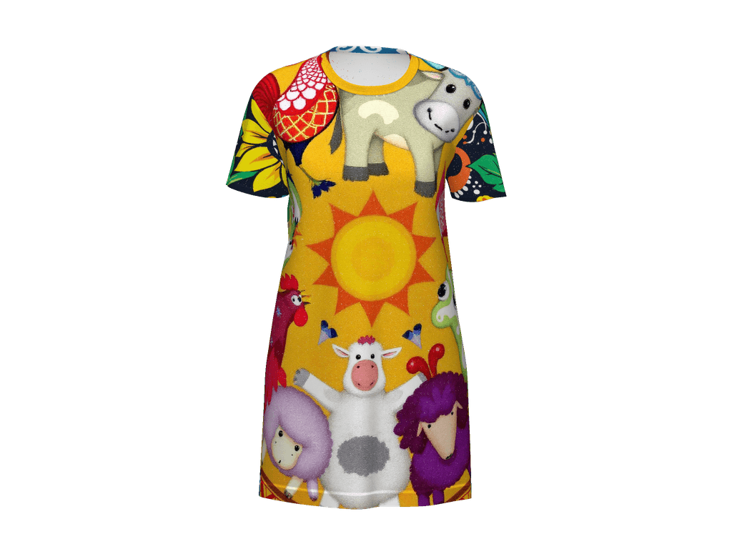 All-Over Print T-Shirt Dress