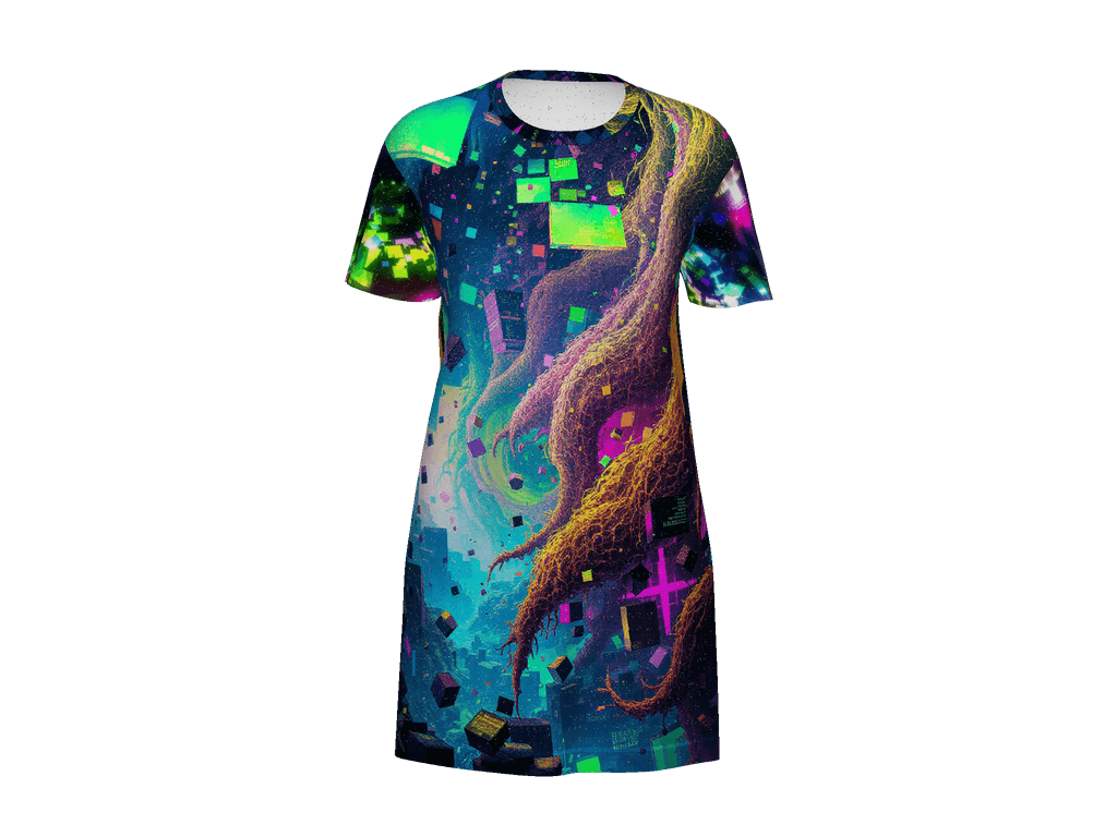 All-Over Print T-Shirt Dress