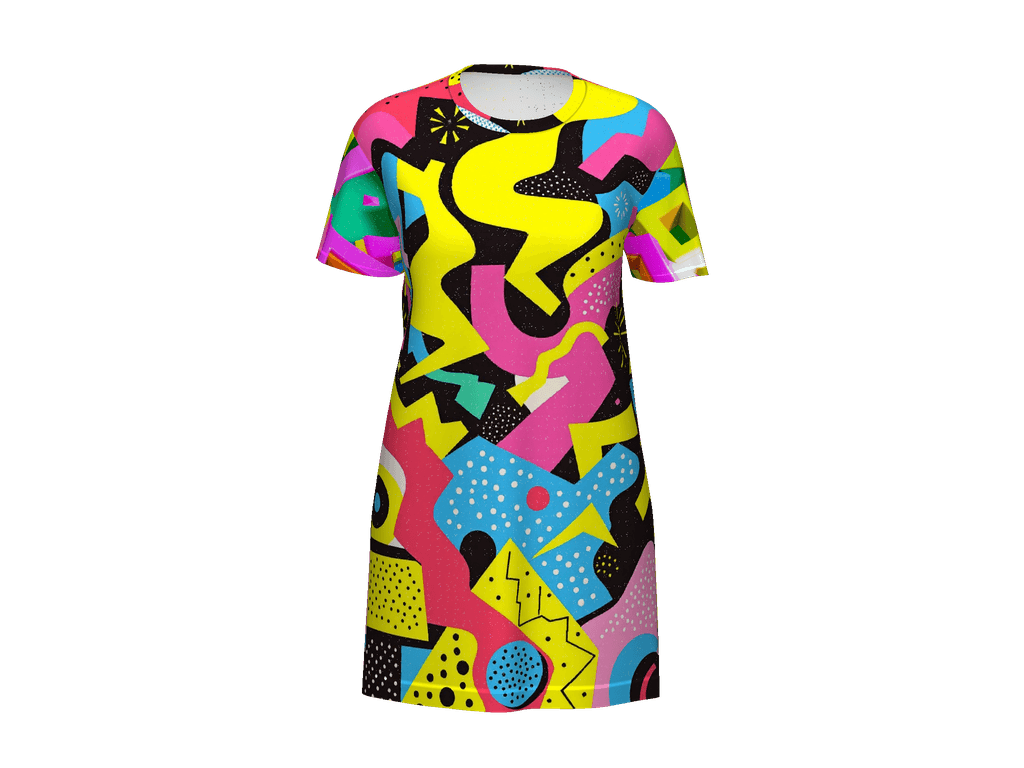 All-Over Print T-Shirt Dress