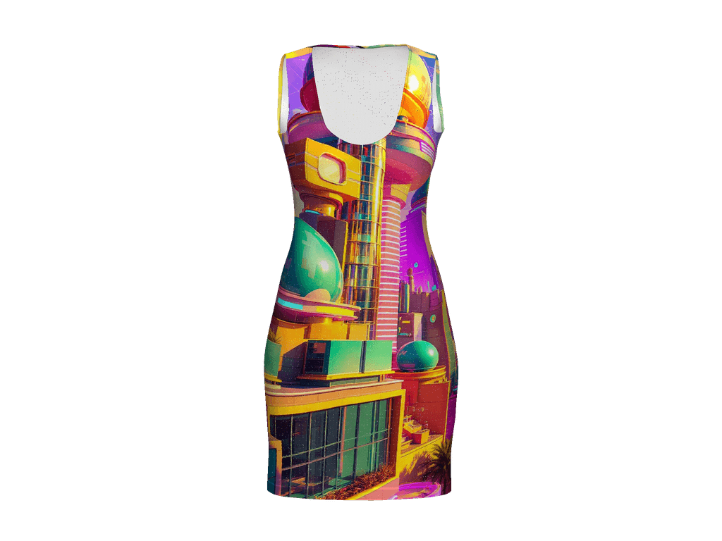 All-Over Print Bodycon Dress