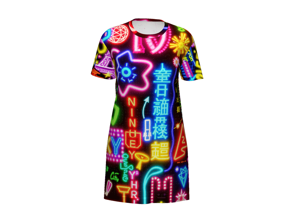 All-Over Print T-Shirt Dress