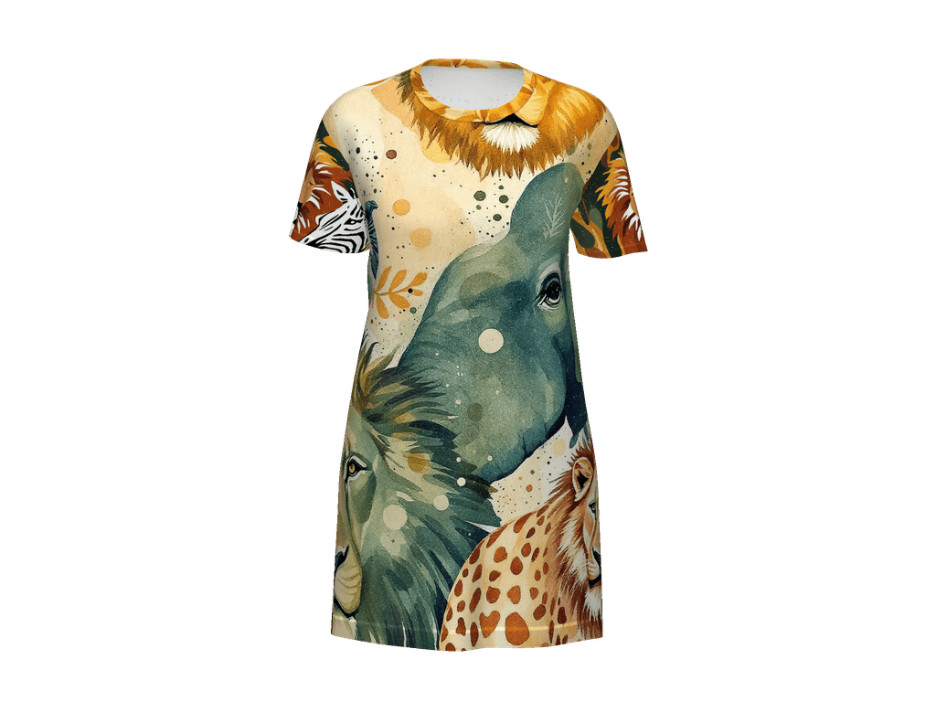 All-Over Print T-Shirt Dress