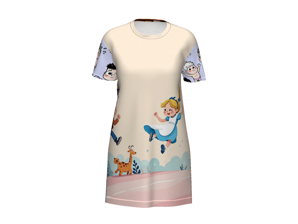 All-Over Print T-Shirt Dress