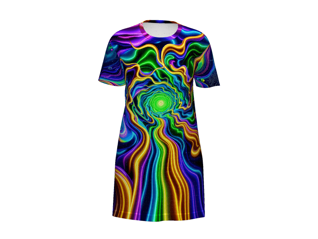 All-Over Print T-Shirt Dress