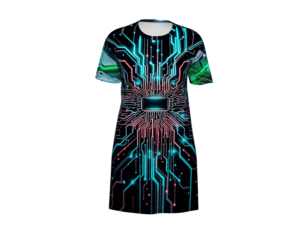 All-Over Print T-Shirt Dress