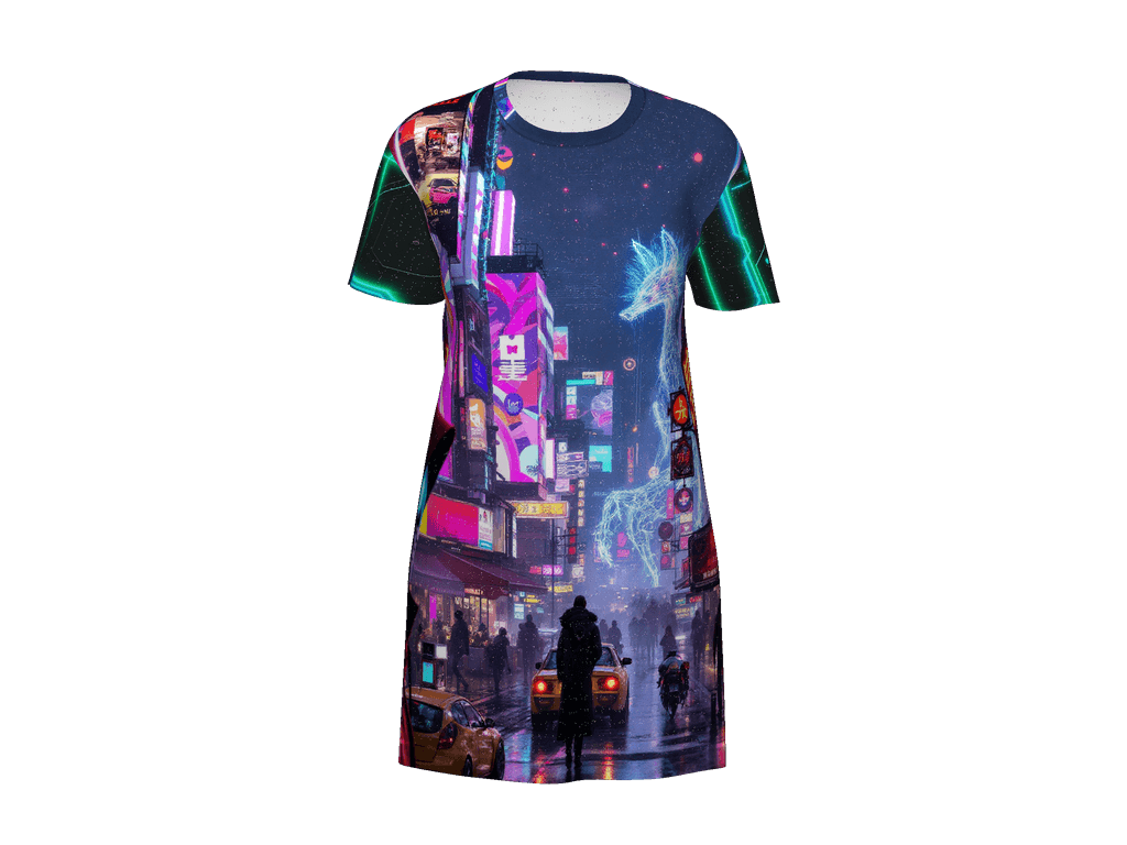 All-Over Print T-Shirt Dress