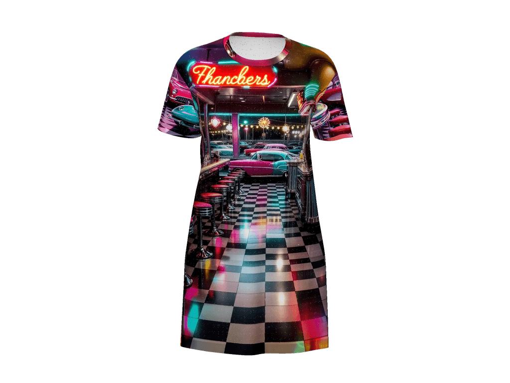 All-Over Print T-Shirt Dress