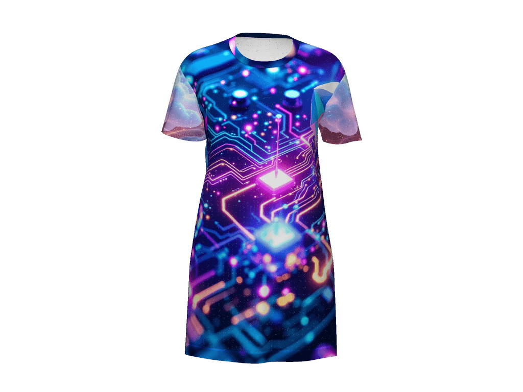 All-Over Print T-Shirt Dress