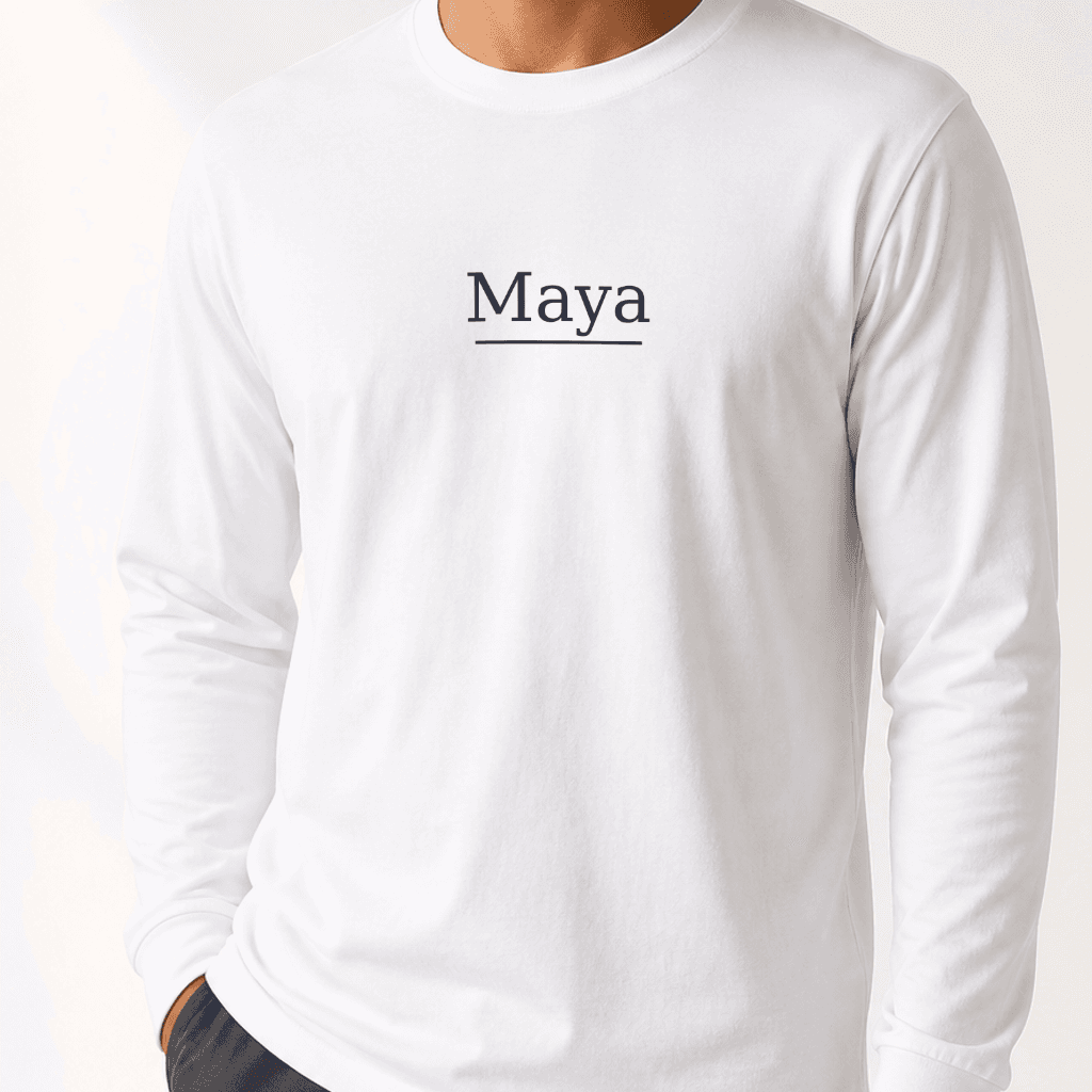 Custom Name Long Sleeve — White