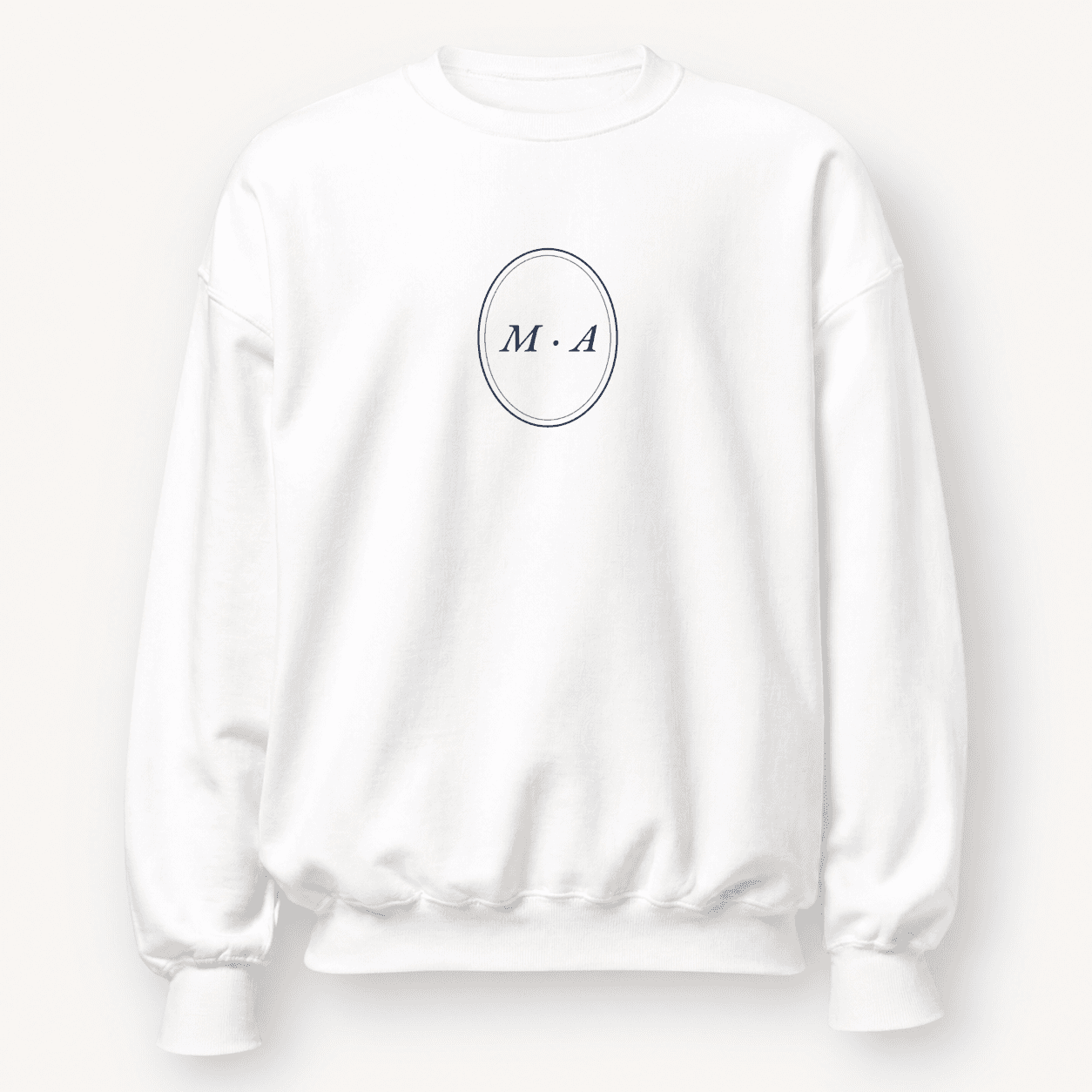 Monogrammed Sweatshirt flat lay — White