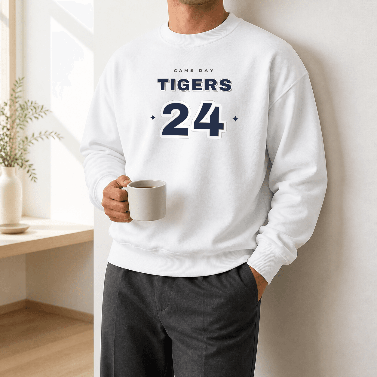 Custom Team Sweatshirt worn casually