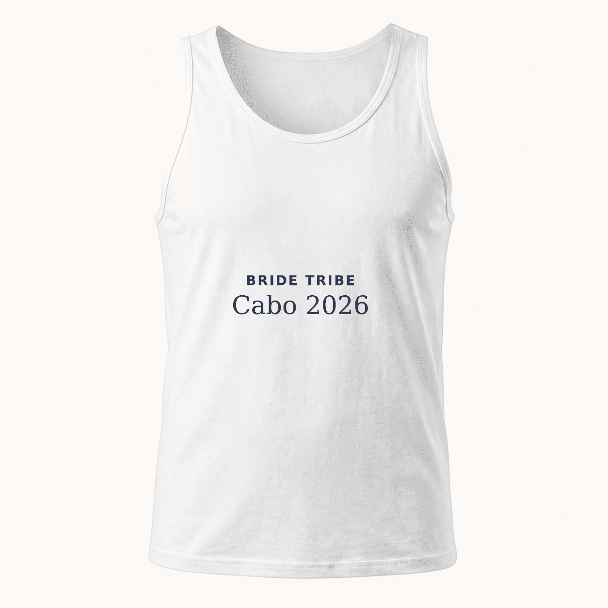 Bachelorette Party Tank Top flat lay — White