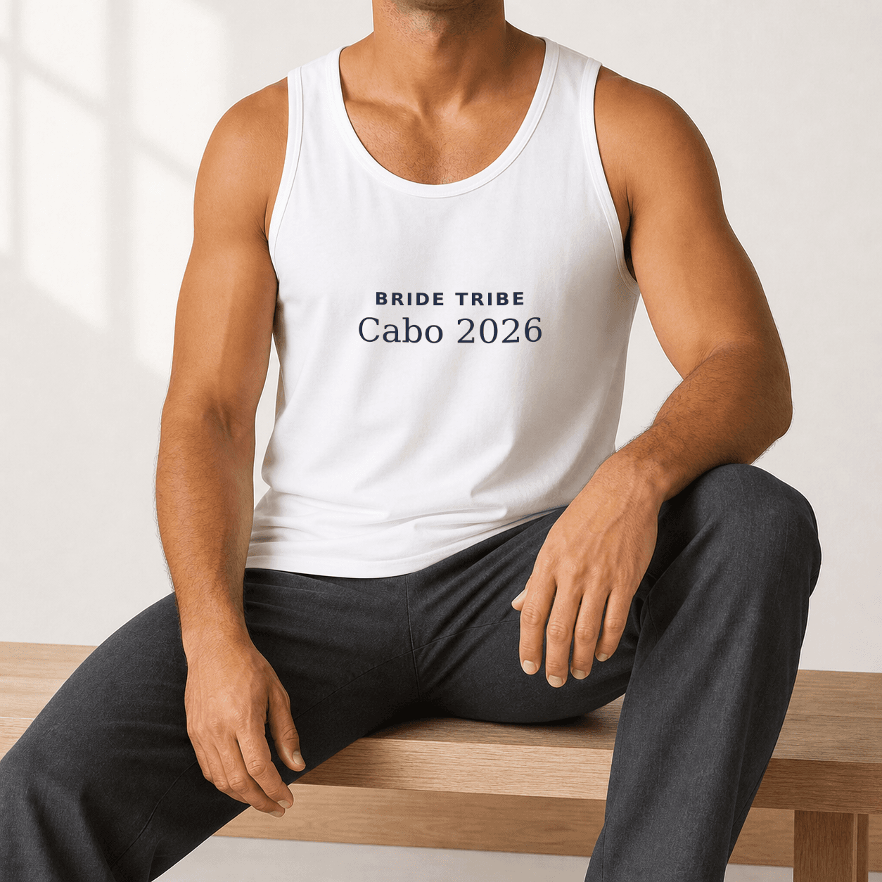 Bachelorette Party Tank Top worn casually