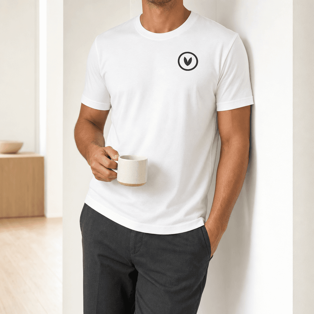 Custom Logo T-Shirt worn casually