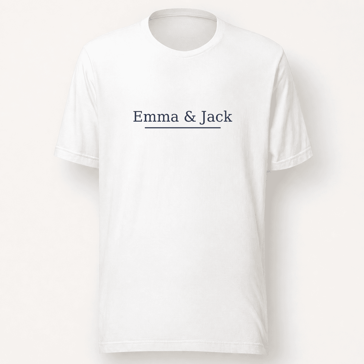 Matching Couples T-Shirt flat lay — White