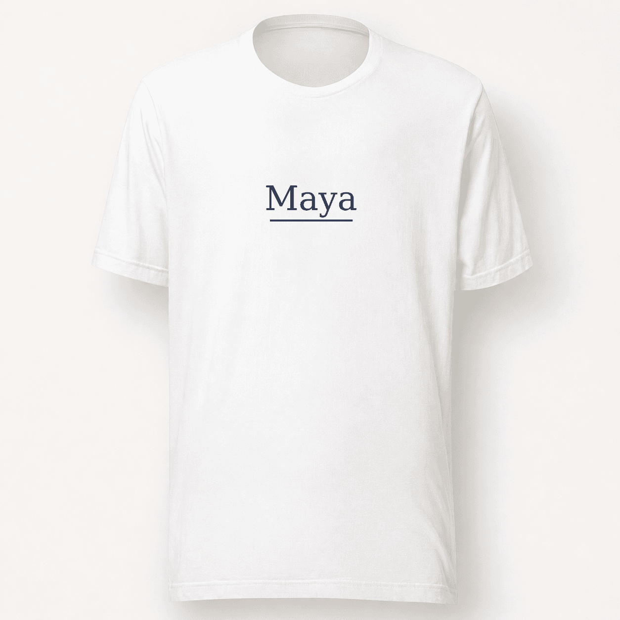 Custom Name T-Shirt flat lay — White